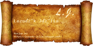 Lezsák Júlia névjegykártya