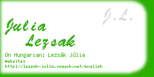 julia lezsak business card